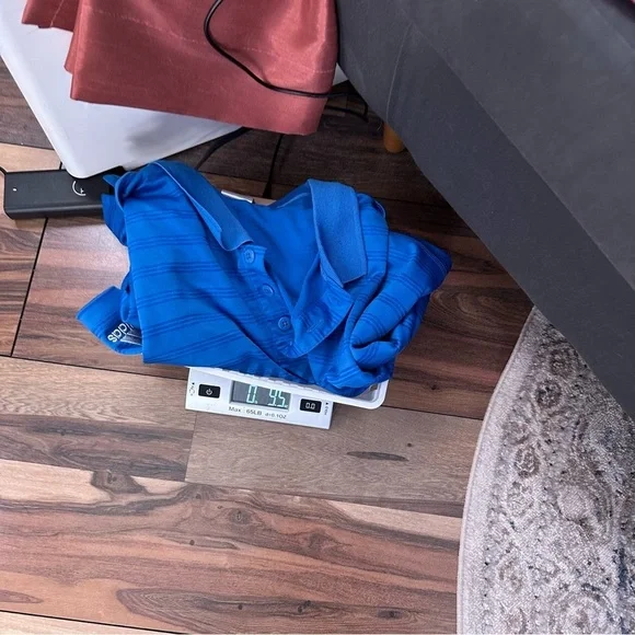 Adidas Mens Performance Polo Shirt Blue Stripe Polo XL Golf Spring Athletic - Picture 11 of 11